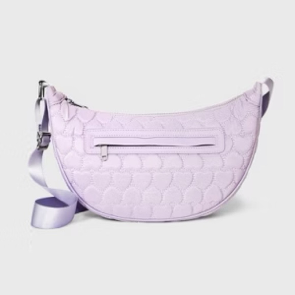 NWT 🌙  Quilted Lavender half moon/crescent Crossbody Bag Wild Fable ✨